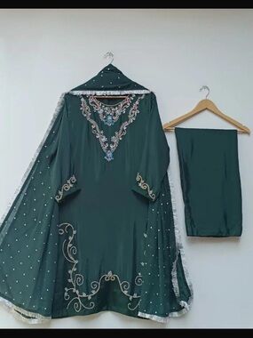 Embellished Forest Green Sequin Tunic
